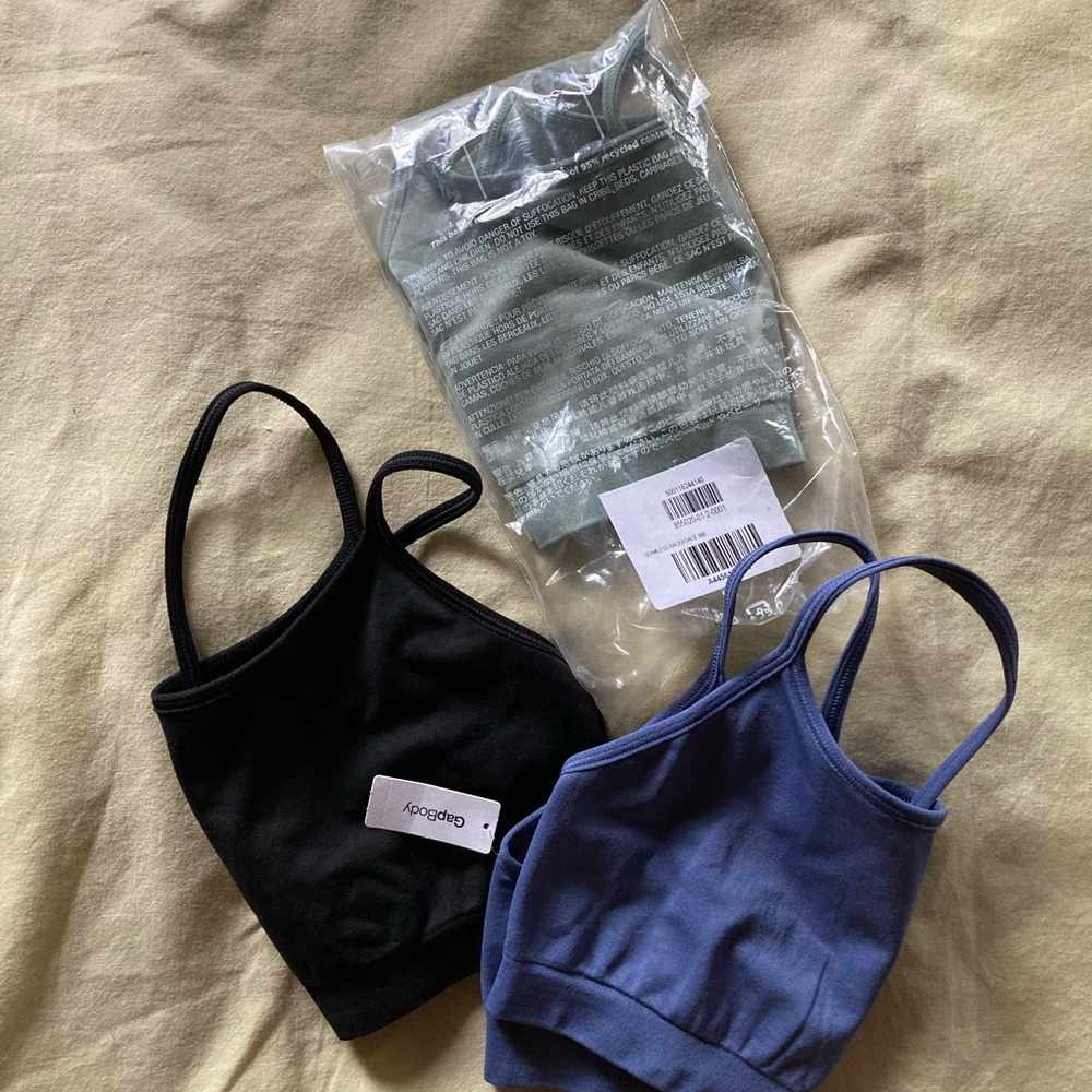 THREE 3 Gap Body Racerback Bralettes - Size S